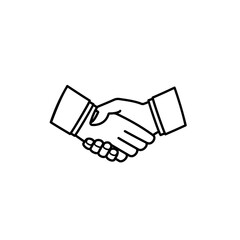 Wall Mural - handshake line icon. clipart image isolated on white background.