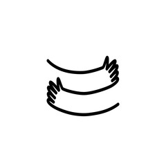 Wall Mural - hugs line icon. clipart image isolated on white background.