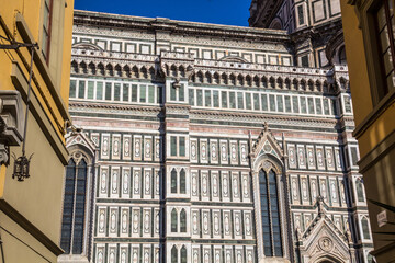 Facade of the Cathedral of Santa Maria del Fiore in Florence, Italy