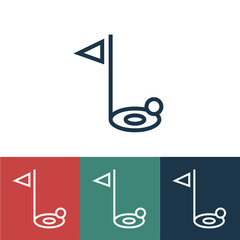 Poster - Linear vector icon with golf hole