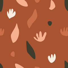 Poster - abstract organic floral shapes seamless pattern