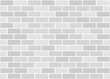 White or grey brick wall seamless texture. Vector pattern.	