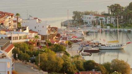 Wall Mural - Datca harbour at sunrise in Turkey