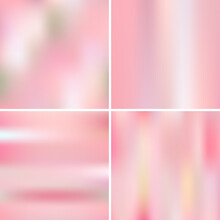Set Of Light Pink Blurry Backgrounds. Soft Pink Colors
