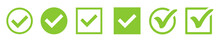 Green Check Mark Icon. Check Mark Vector Icon. Checkmark Illustration. Vector Symbols Set ,green Checkmark Isolated On White Background. Correct Vote Choise Isolated Symbol.