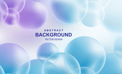 Poster - Abstract background with 3d balls. Dynamic flying colorful glossy bubbles, futuristic composition with transparent spheres. Modern trendy banner or poster bright design. Realistic vector illustration.