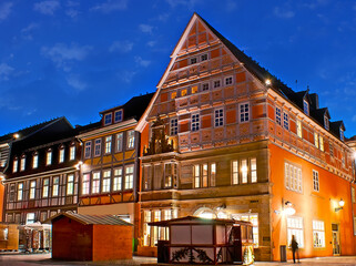 Canvas Print - Historic mansions of Hamelin, Germany