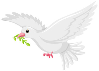 Sticker - White dove icon on white background