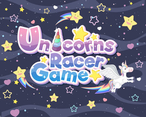  Unicorns Racer Game logo or banner