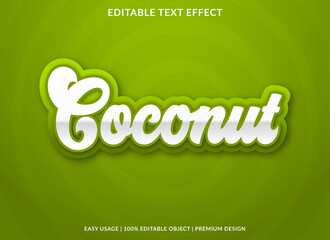 Wall Mural - coconut text effect template with bold style use for food brand and logo