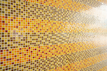 Wall Mural - Orange patterned mosaic wall