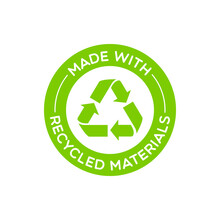 Vector Round Made With Recycled Materials Label