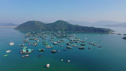 Canvas Print - Tai Po Sam Mun Tsai in Hong Kong from drone