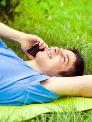 Canvas Print - Young Man with a Phone