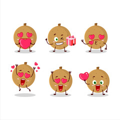 Wall Mural - Longan cartoon character with love cute emoticon