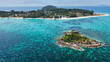 Koh Lipe, Thailand aerial view. The white sand beach with crystal clear water. 