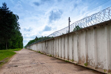 Wall And Barbed Wire,restricted Area
