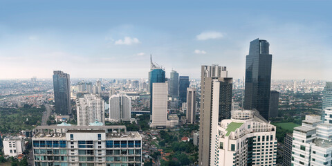 Buildings of Jakarta city Indonesia view from top