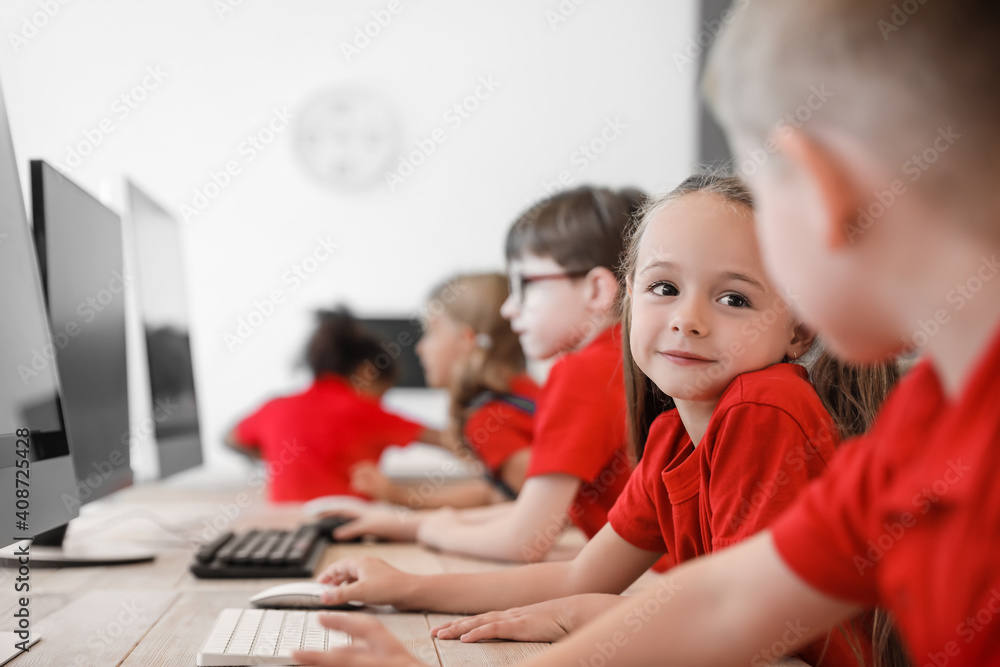 Little children during lesson in classroom