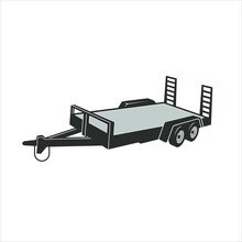 Illustration Of Trailers, For Trailer Industrie Or Trailer Rent.