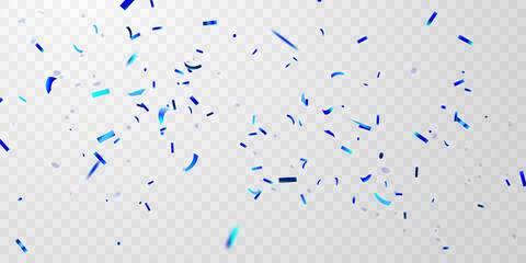 Wall Mural - celebration party banner with blue confetti background. sale vector illustration. grand opening card