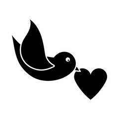 Wall Mural - Dove With Heart Icon