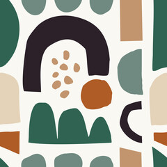 Sticker - Abstract Geometric Shapes Seamless Pattern