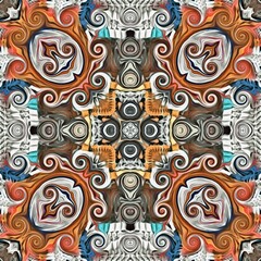 Wall Mural - Abstract decorative multicolor texture kaleidoscopic pattern computer generated fractal design.