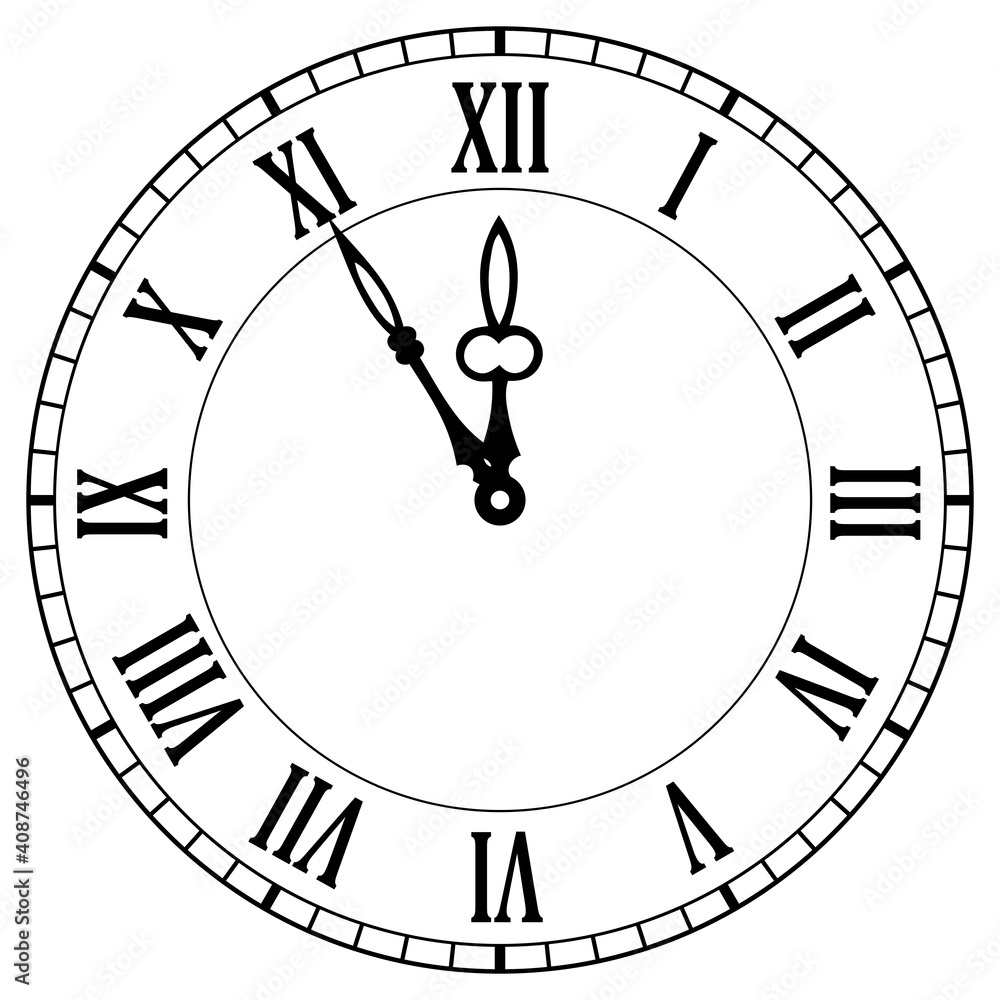 Old clock face vector icon Stock Vector | Adobe Stock