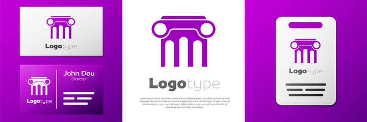 Sticker - Logotype Law pillar icon isolated on white background. Logo design template element. Vector.