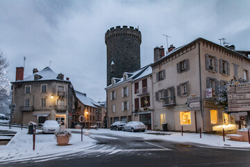 Poster - Allassac (Corrèze, France) - Vue hivernale sous la neige