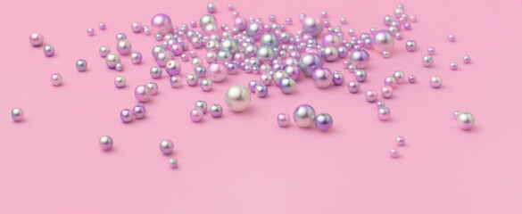 Pink gradient pearls on pink paper