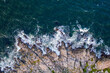 Drone View of rocky cliff coast on Bornholm, Denmark