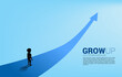 © Panithan - Silhouette of boy standing on route with growth arrow. Concept of education solution and future of children.