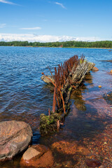 Wall Mural - Sunny beach at Hanko city in southmost part of Finland