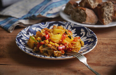 close up of delicious vegetable stew