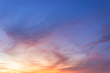 Wall Mural - dusk sky sunlight in the evening on twilight