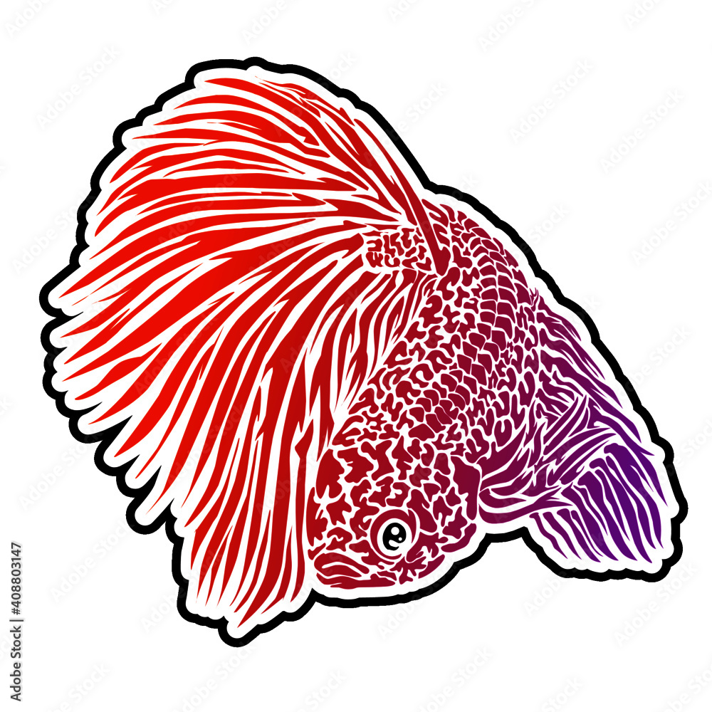Beautiful Design Vector Logo Of Betta Fish With Beautiful Fins Wall Mural Ainur Beautiful Design Vector Logo Of Betta Fish With Beautiful Fins Wall Mural Ainur