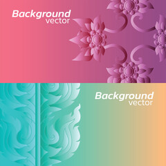  Thai Pattern  Background and Border Pattern in Oriental Style vector Wallpaper color iilustration 
