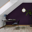 © Dariusz Jarzabek - Attic home office room with violet wall