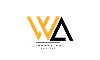 Abstract Letter Initial WA or AW Vector Logo Design Template