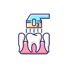 Canvas Print - Ozone dentistry RGB color icon. Professional stomatology poccupation. Using ozone for professional dental treatment. Instruments for dental treatment. Stomatology. Isolated vector illustration