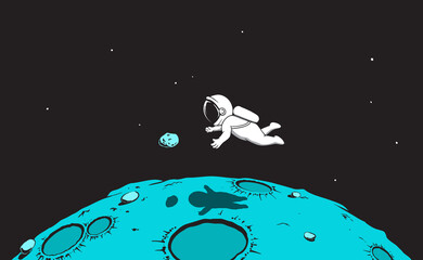 Wall Mural - astronaut in weightlessness