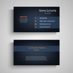 Wall Mural - Business card with grid in blue design