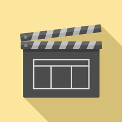 Wall Mural - Movie clapper icon. Flat illustration of movie clapper vector icon for web design