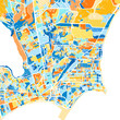 Art map of Maceio, Brazil in Blue Orange