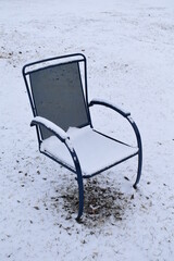 Wall Mural - Snowy Lawn Chair