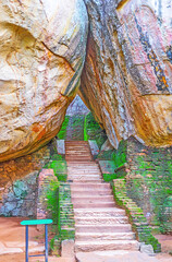 Sticker - The pass between the rocks in Sigiriya, Sri Lanka