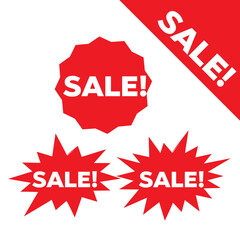 Wall Mural - new stamp set. new sale icon. new red labels.