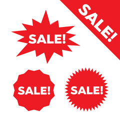 Wall Mural - new stamp set. new sale icon. new red labels.